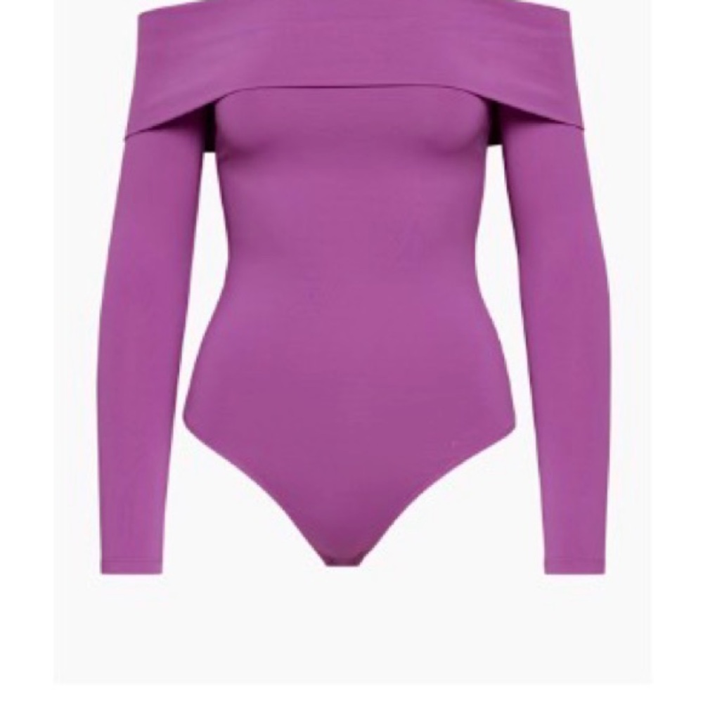 Off-Shoulder Purple Bodysuit